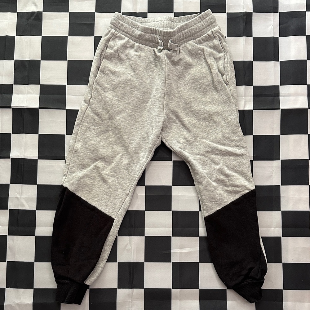 H&M Boys Kids Colorblock Gray & Black Jogger Sweatpants Pants 6x